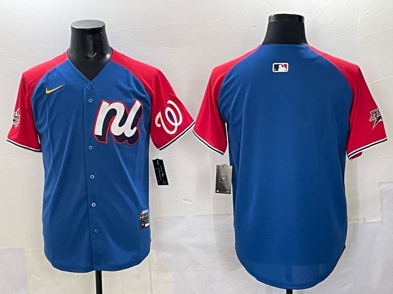Men Washington Nationals Blank Blue All star 2025 Nike MLB Jersey style 01->washington nationals->MLB Jersey